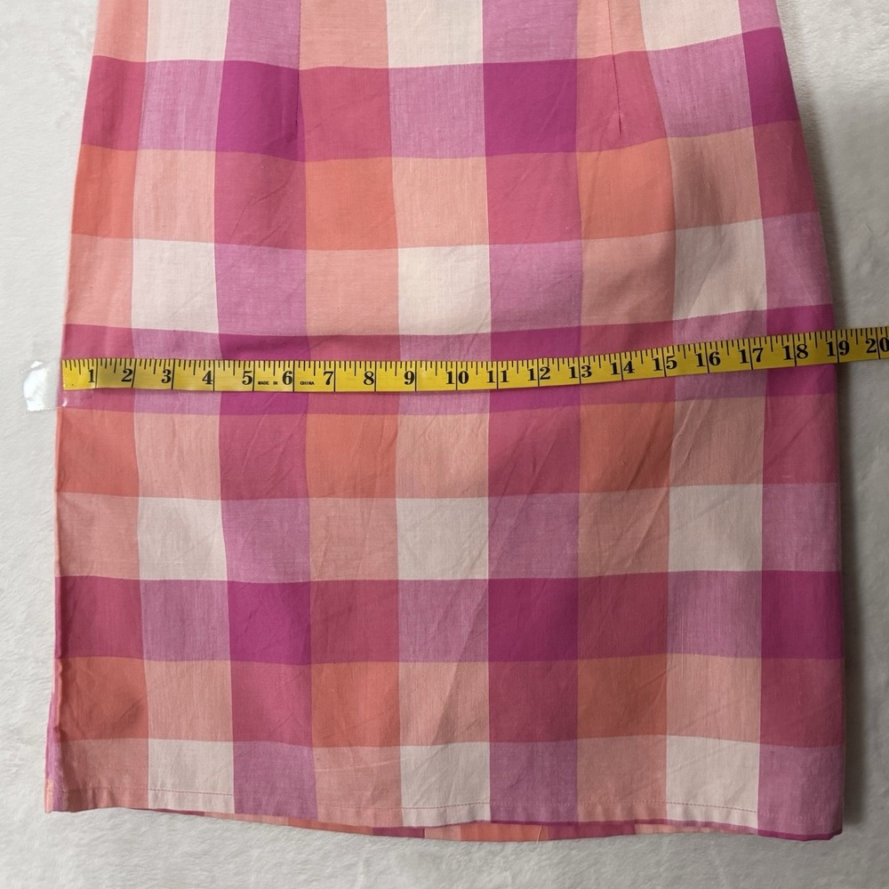 NWT Y2K Plaid Chambray Halter Dress Size S Pink Gingham Sundress Preppy Vintage - Picture 14 of 16